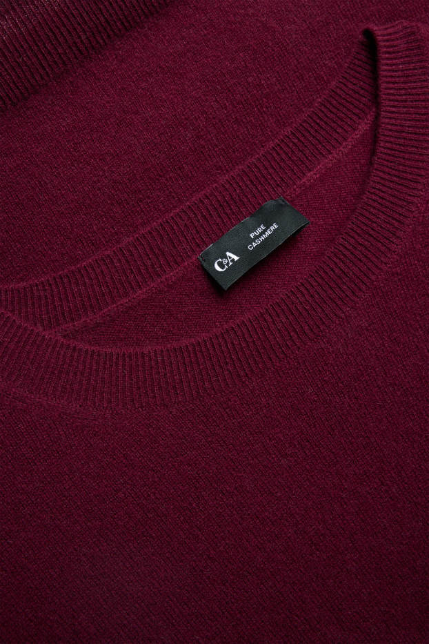 Women - Cashmere jumper - bordeaux