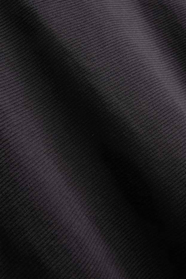 Pánské - Tričko - relaxed fit - žebrované - černá