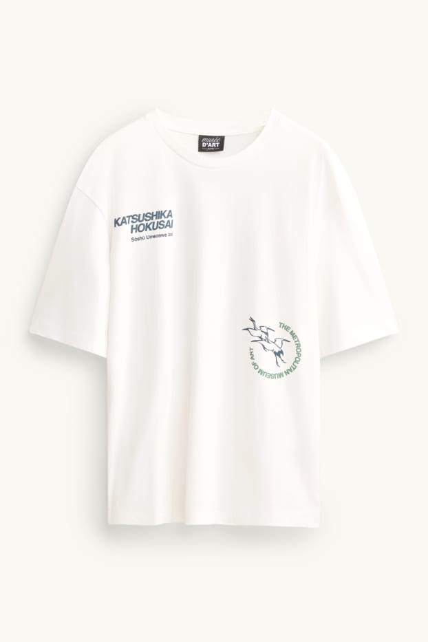 Herren - T-Shirt - Oversized - Katsushika Hokusai - weiß