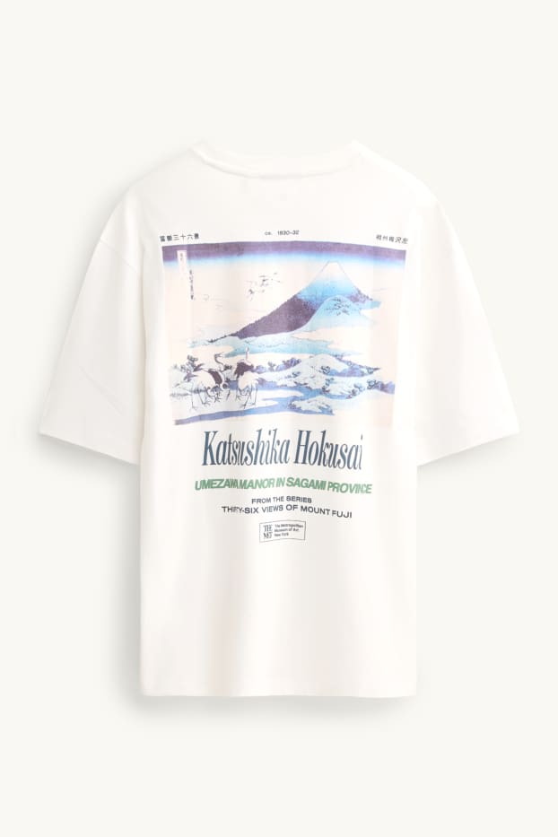 Herren - T-Shirt - Oversized - Katsushika Hokusai - weiß
