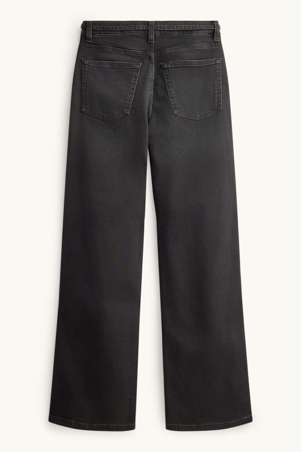 Dona - Texans wide leg - mid waist - jog denim - LYCRA® - texà gris fosc