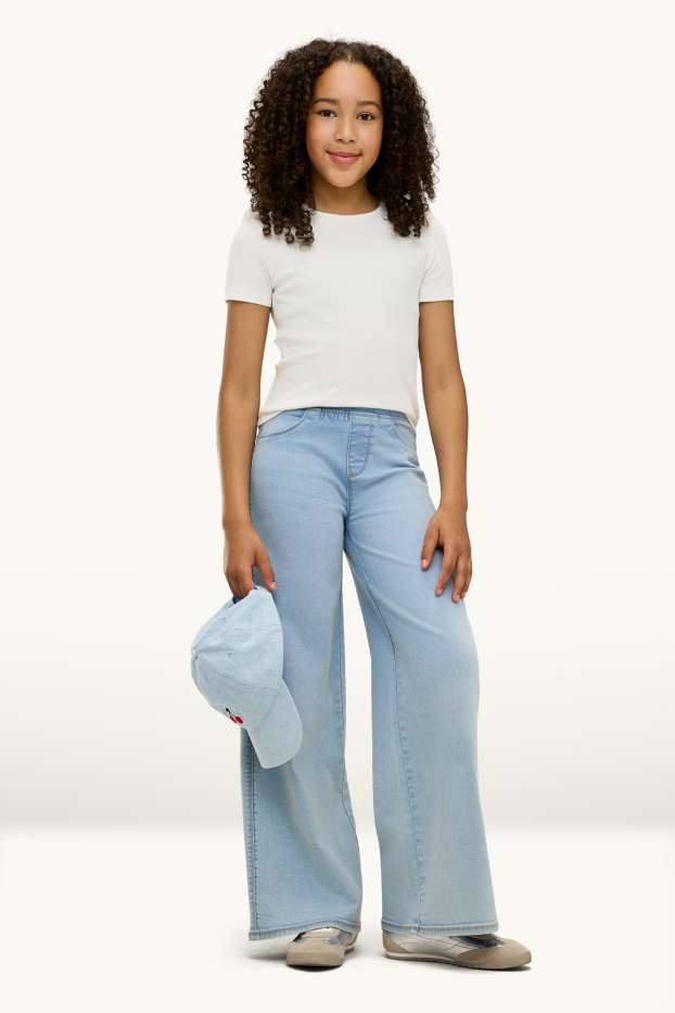 Copii - Fete - Wide leg jeggings - denim-albastru deschis