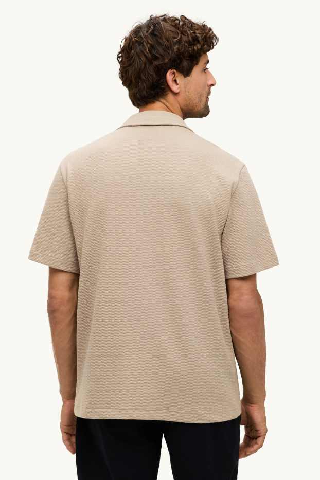 Home - Camisa - regular fit - coll solapa - beix