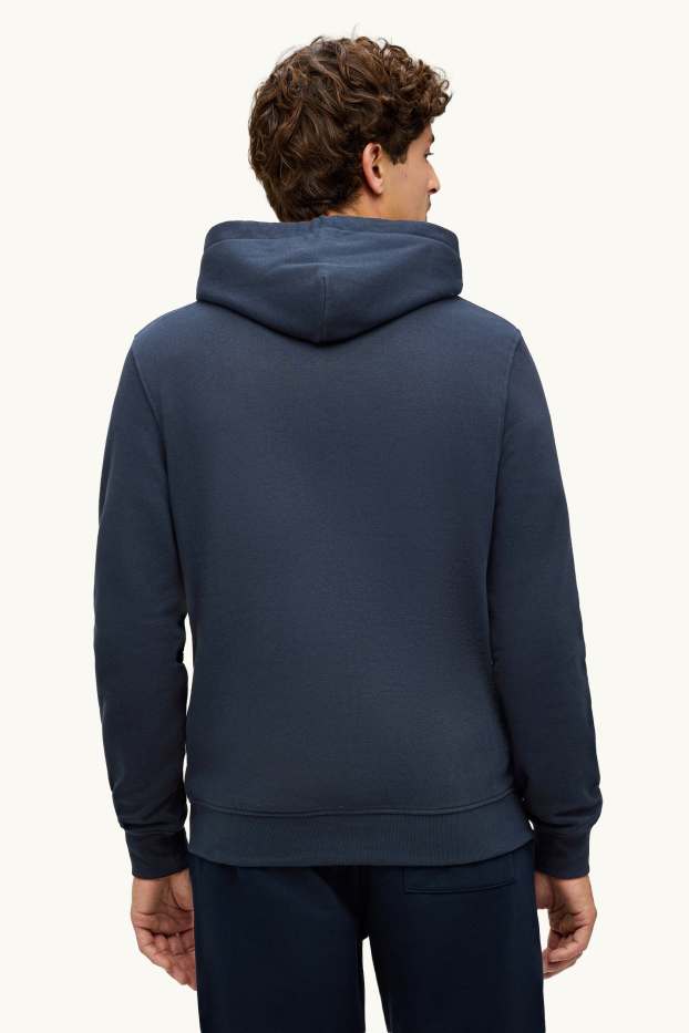 Heren - Sweatvest met capuchon - donkerblauw