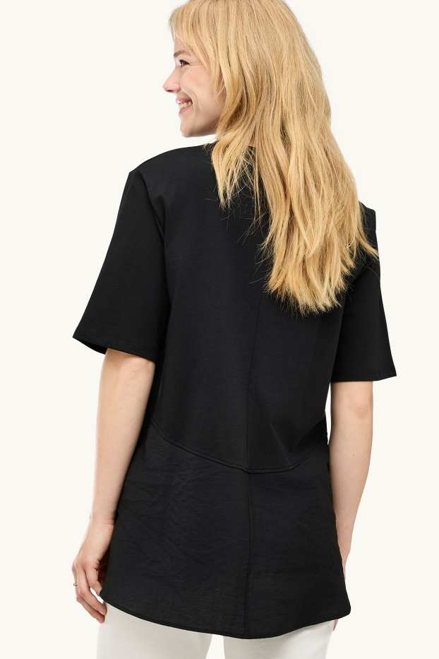 Women - T-shirt - relaxed fit - black