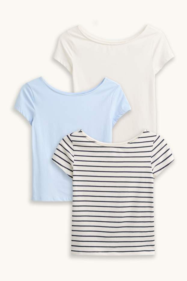 Kinder Mädchen - Multipack 3er - Kurzarmshirt - weiß