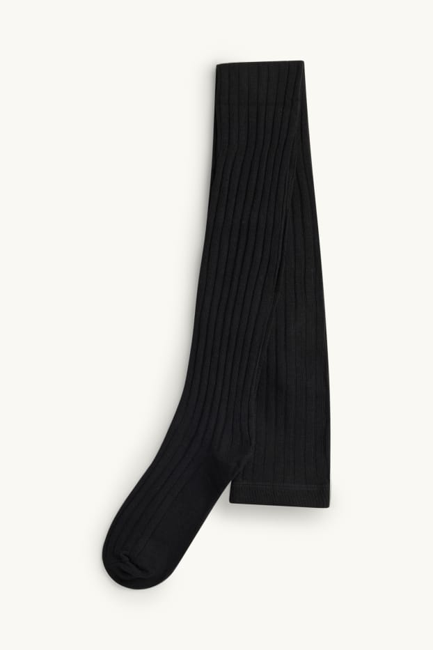 Bambine - Set - maglia a maniche lunghe, vestito bouclé e calzamaglia - 3 pezzi - nero / bianco