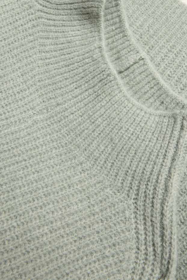 Damen - Strickpullover - gerippt - hellgrün