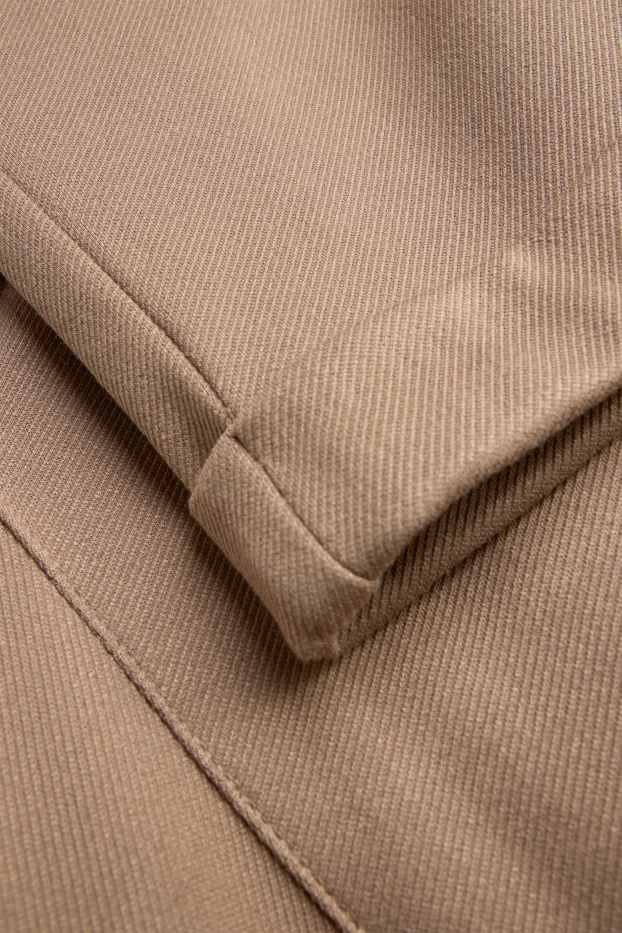 Women - Cloth trousers - mid-rise waist - tapered fit - light brown