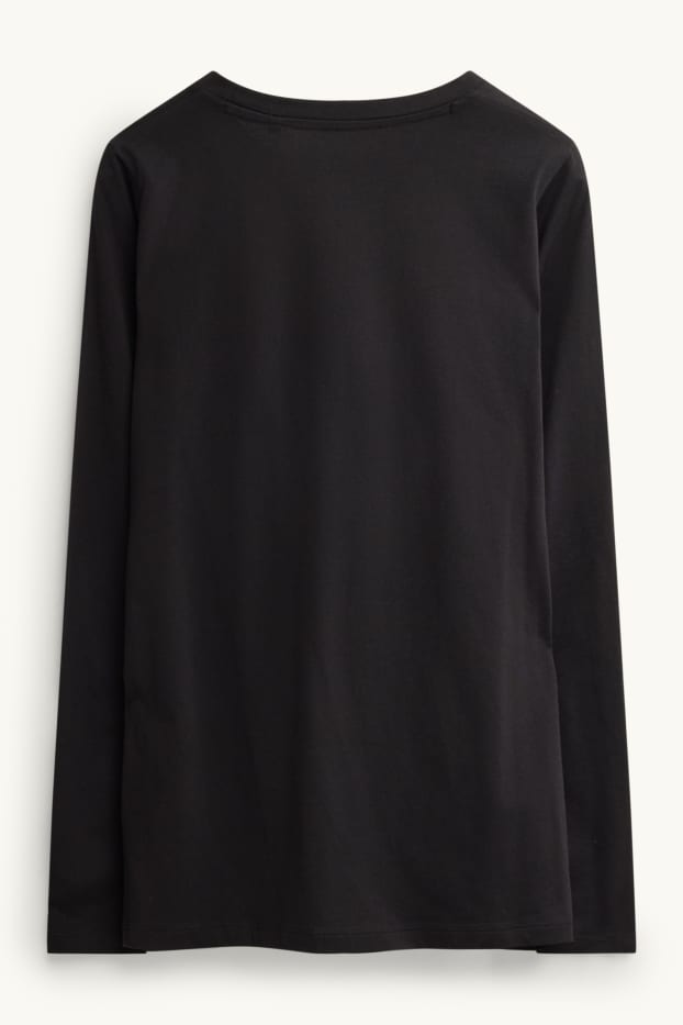 Donna - Maglia a maniche lunghe per allattamento - nero