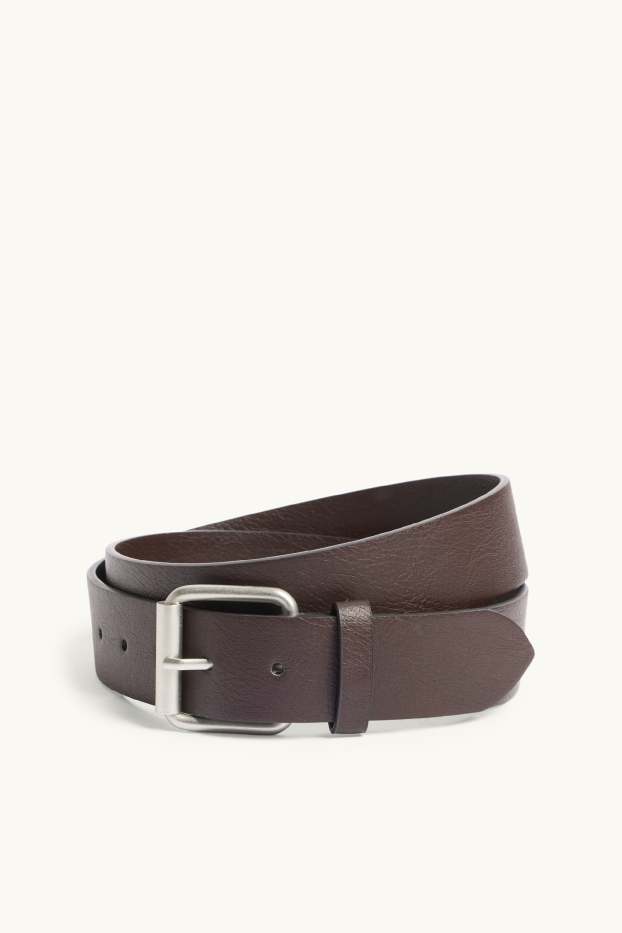 Hommes - Ceinture - matière synthétique - marron foncé