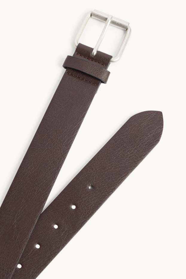 Hommes - Ceinture - matière synthétique - marron foncé
