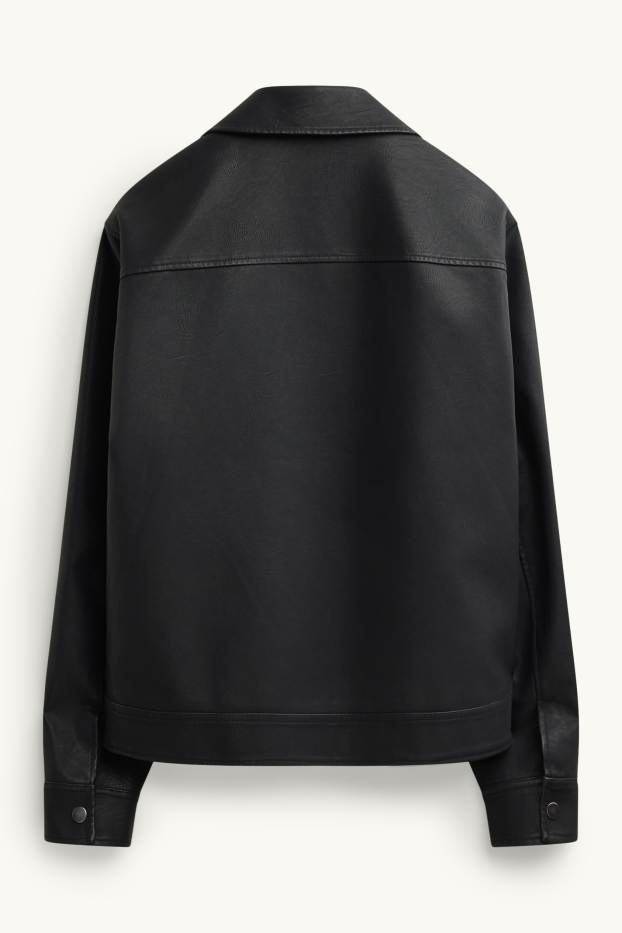 Hommes - Blouson motard - synthétique - noir