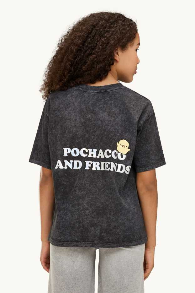 Niñas - Pochacco - camiseta de manga corta - brillos - gris oscuro
