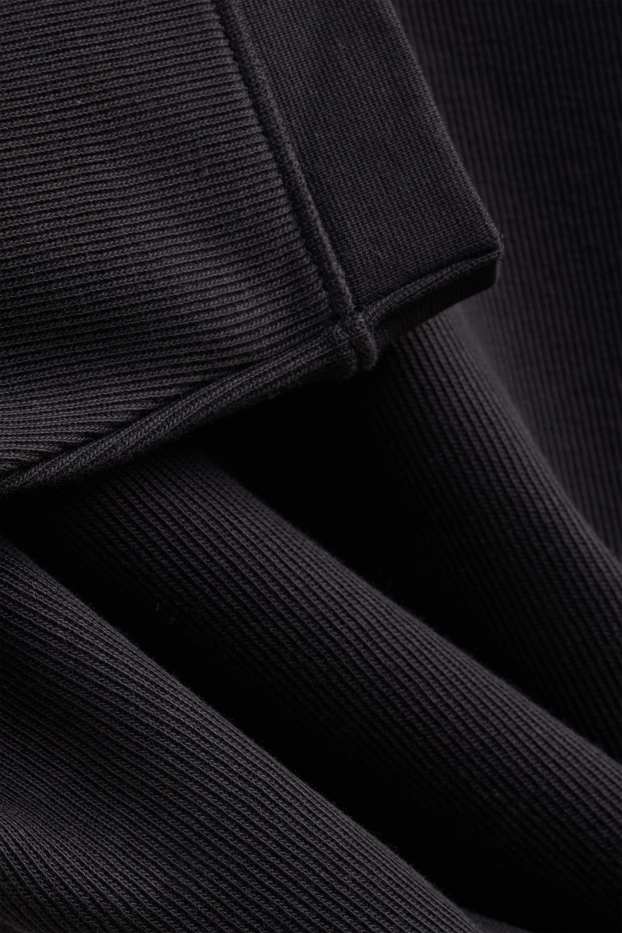 Herren - T-Shirt - Oversized - gerippt - schwarz