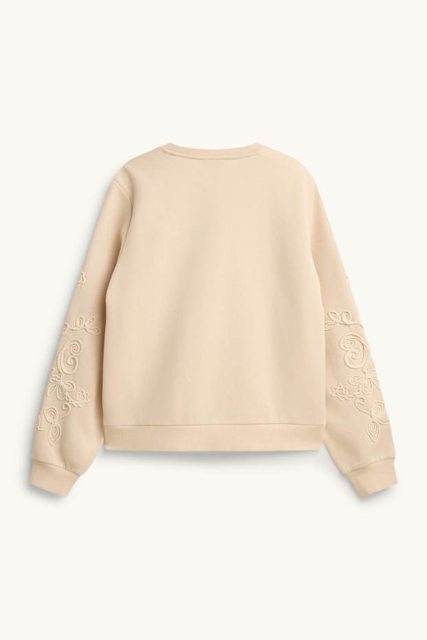 Femmes - Sweat - brodé - blanc crème