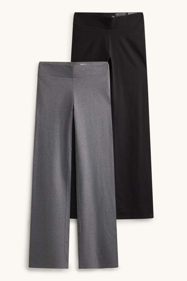 Damen - Multipack 2er - Straight Leggings - grau-melange
