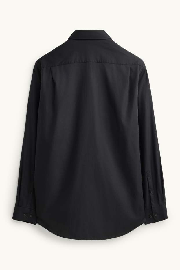 Men - Business shirt - regular fit - Kent collar - easy-iron - black