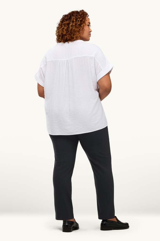 Mujer - Pantalón de tela - high waist - straight fit - LYCRA® - negro