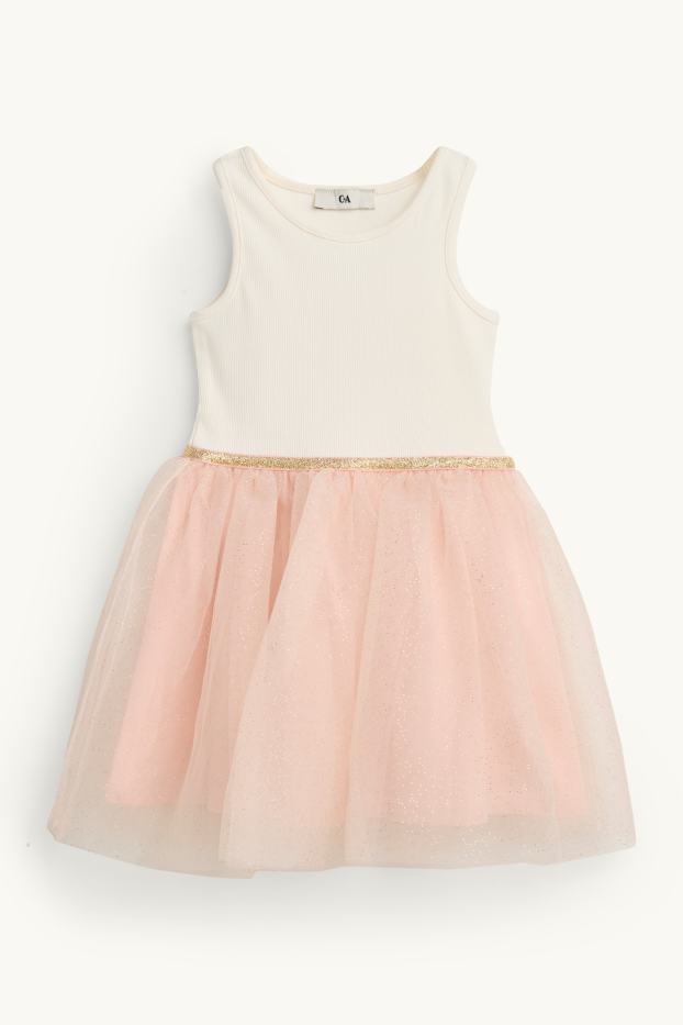 Children Girls - Ballerina - set - dress and sweatshirt - 2 piece - cremewhite