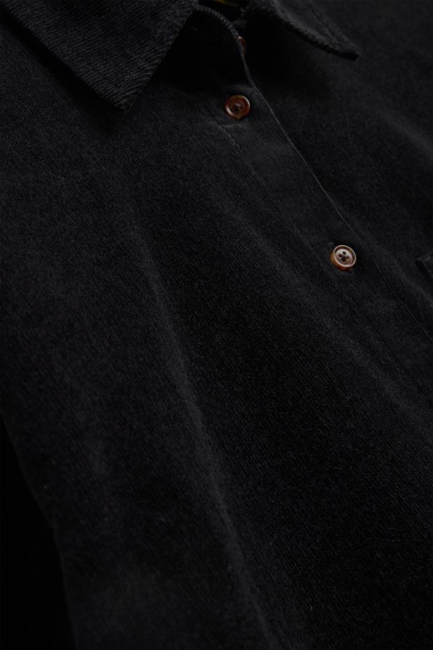 Femmes - Robe en velours côtelé - straight fit - noir