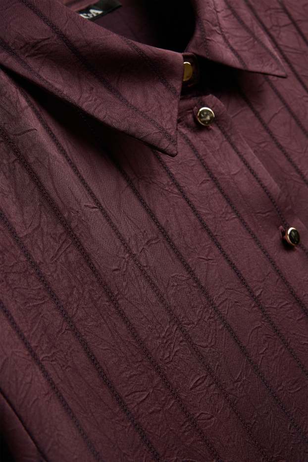 Dames - Blouse - krijtstrepen - bordeaux