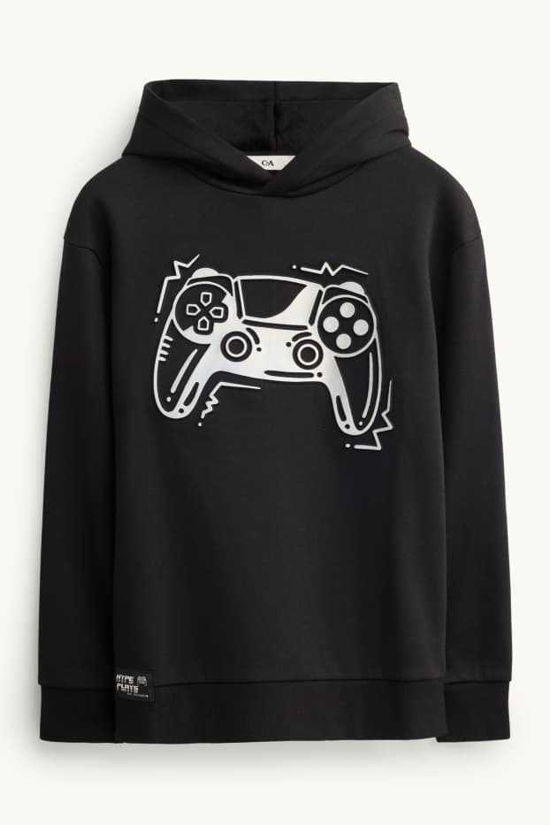 Kinderen: jongens - Gaming controller - hoodie - zwart