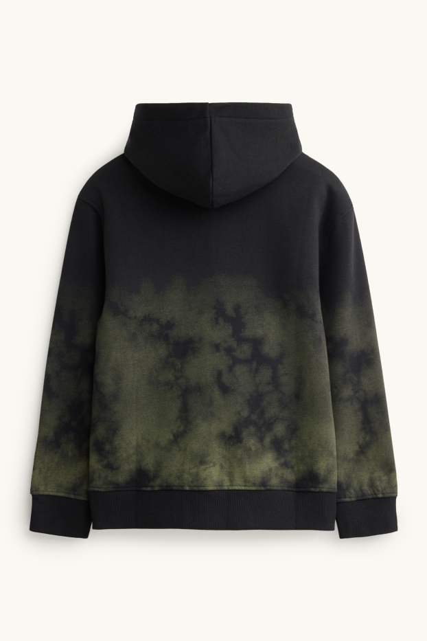 Kinder Buben - Hoodie - gemustert - schwarz