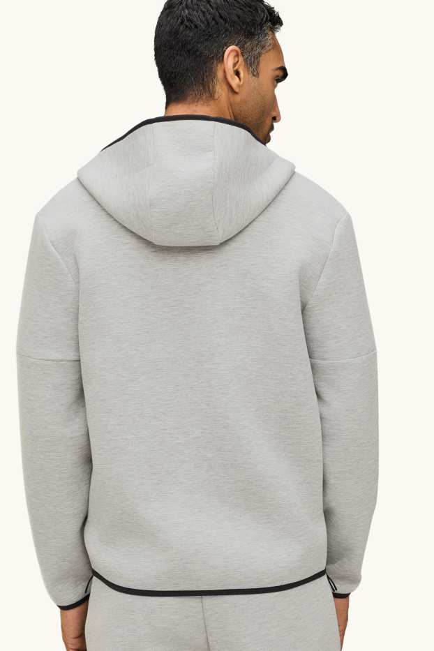 Herren - Sweatjacke mit Kapuze - grau-melange