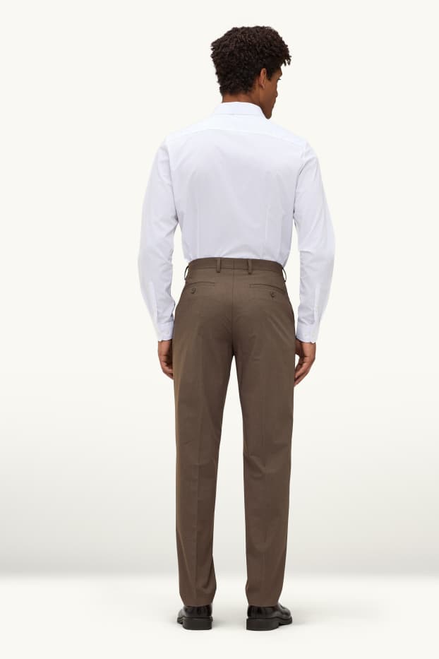 Hommes - Pantalon de costume - regular fit - Flex - LYCRA® - marron