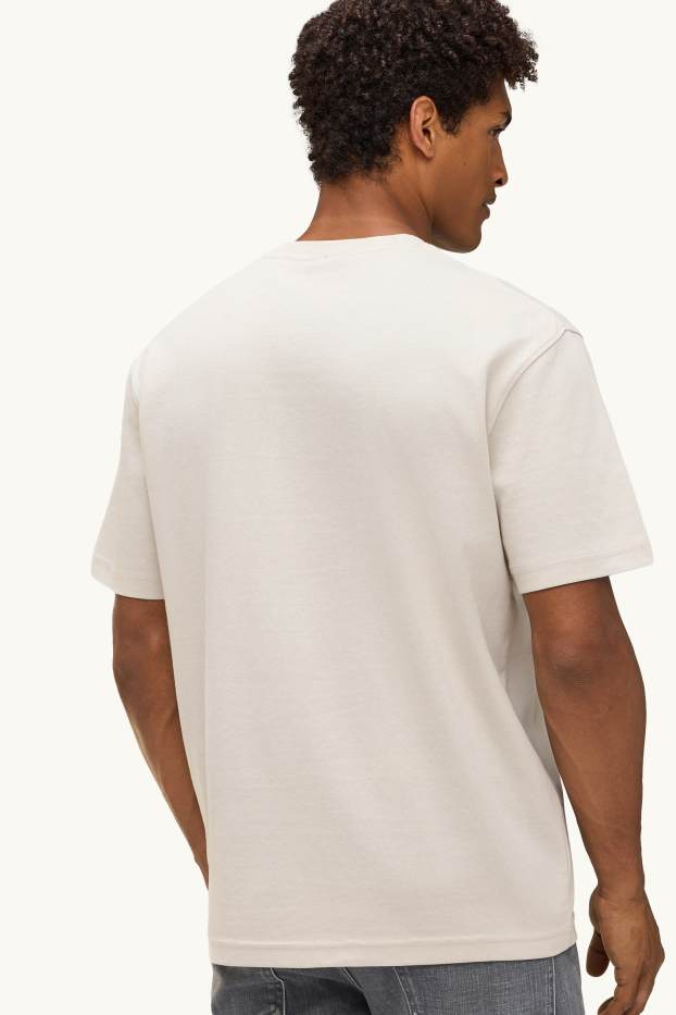 Uomo - T-shirt - relaxed fit - bianco crema
