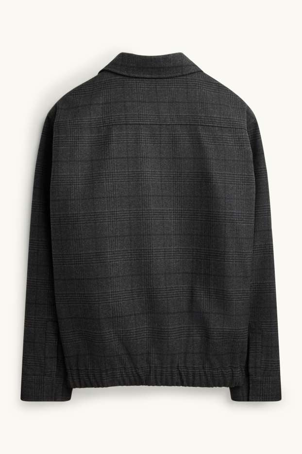 Hommes - Blouson - à carreaux - gris foncé