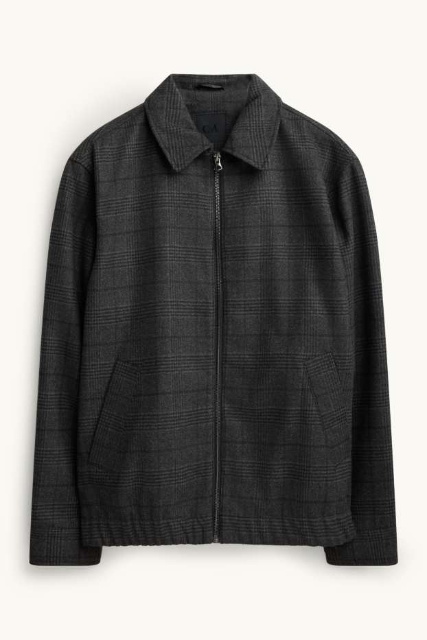 Hommes - Blouson - à carreaux - gris foncé