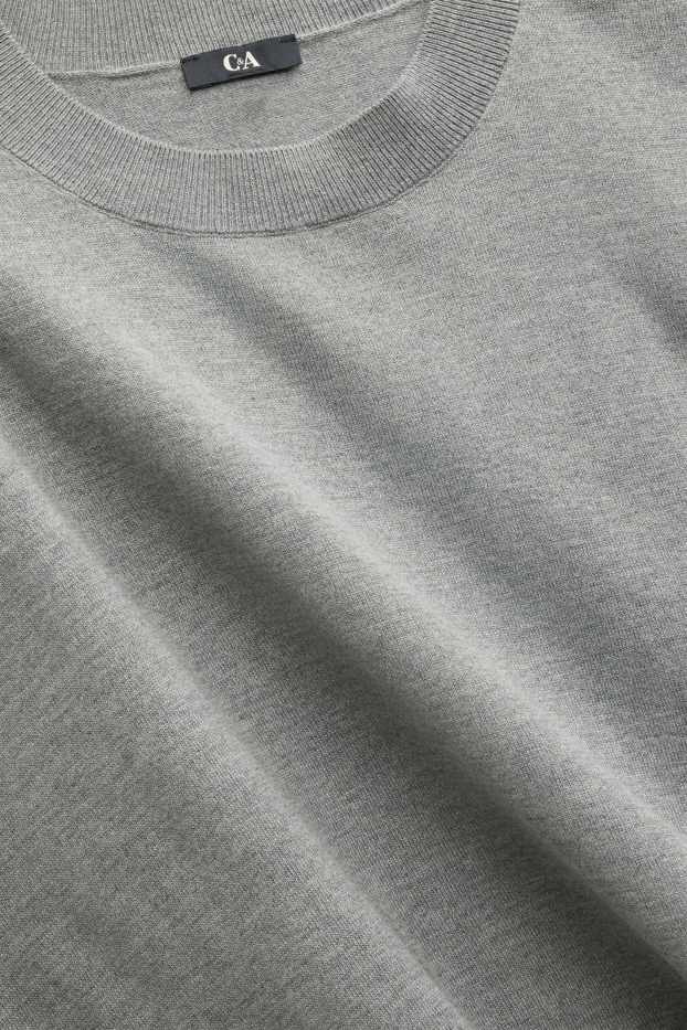 Femmes - Pull en maille fine - gris chiné