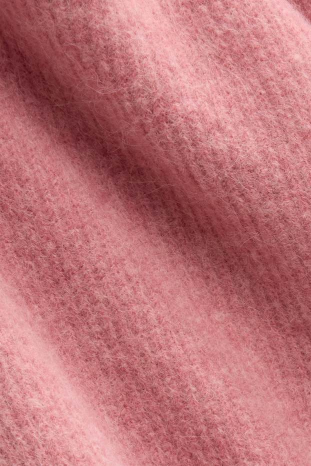 Damen - Strickpullover - gerippt - rosa