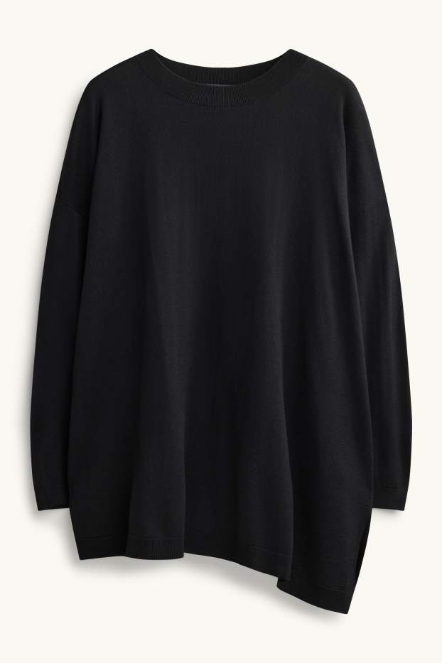 Femei - Pulover din tricot fin - negru