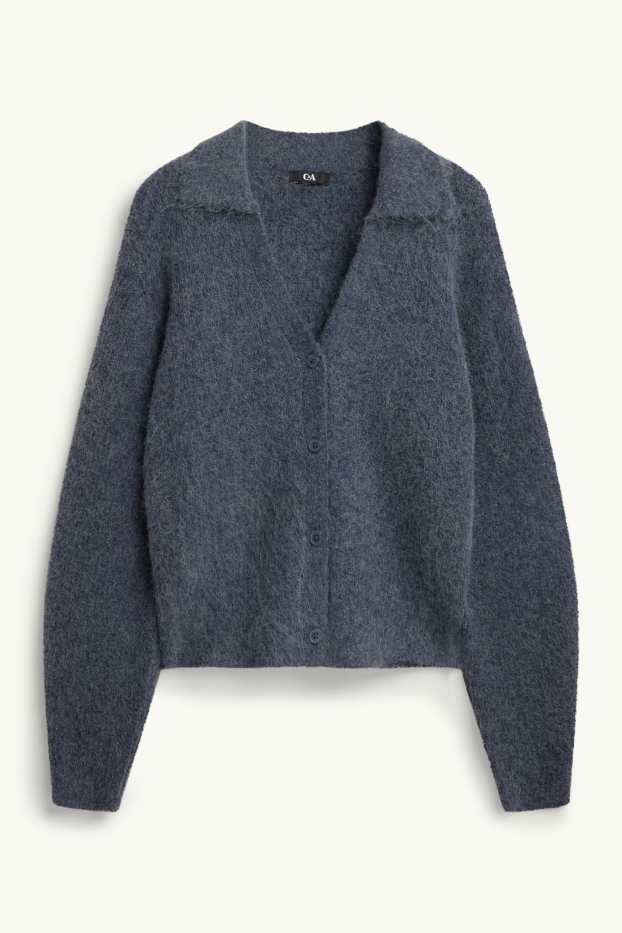Damen - Strickjacke - grau-melange