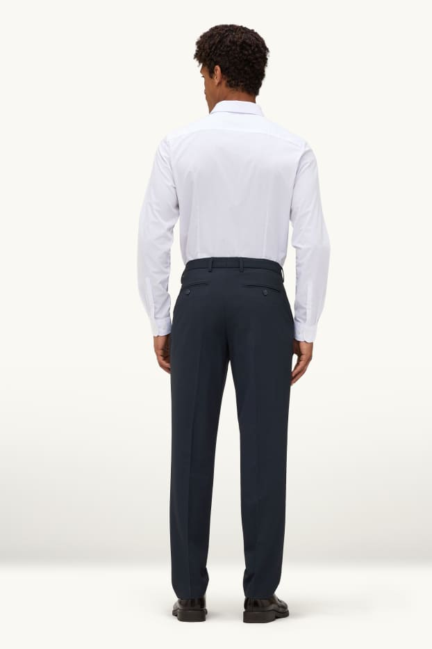 Pánské - Oblekové kalhoty - regular fit - Flex - LYCRA® - tmavomodrá