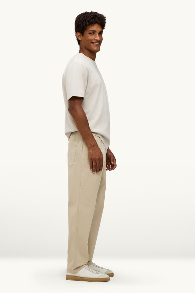 Pánské - Kalhoty chino - relaxed fit - béžová