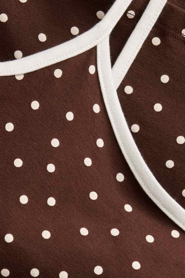 Femei - Top crop - cu buline - maro