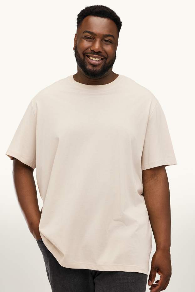Men - T-shirt - regular fit - beige