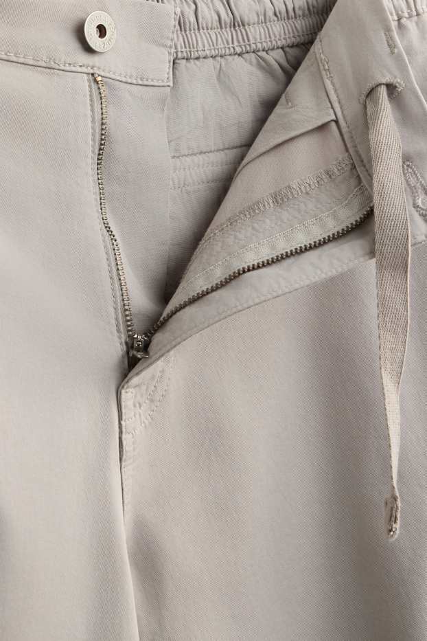 Hommes - Pantalon cargo - tapered fit - gris clair