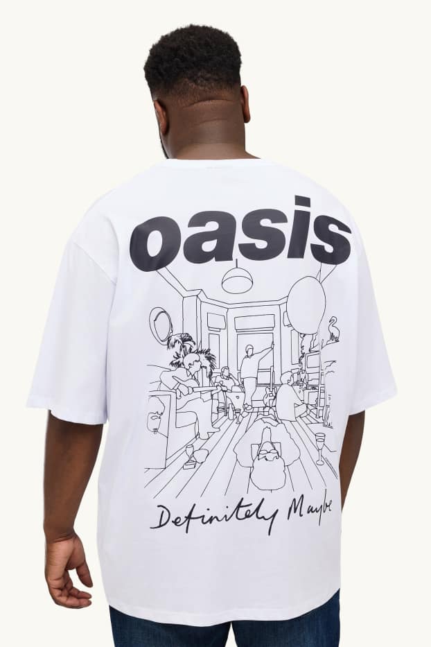 Uomo - T-shirt - oversize - Oasis - bianco / nero