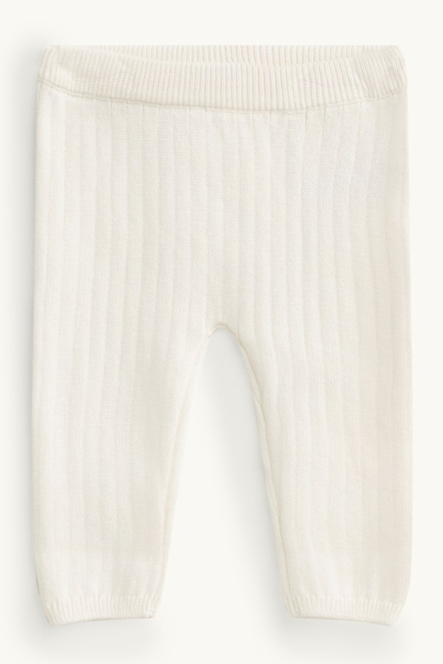 Bébés garçons - Ourson - tenue bébé - finition côtelée - 2 pièces - beige clair