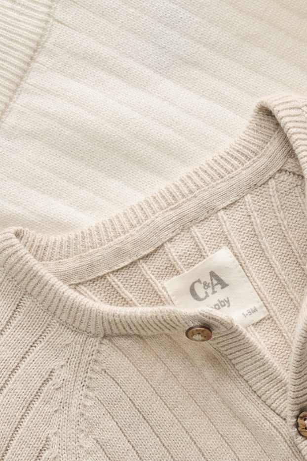 Bébés garçons - Ourson - tenue bébé - finition côtelée - 2 pièces - beige clair
