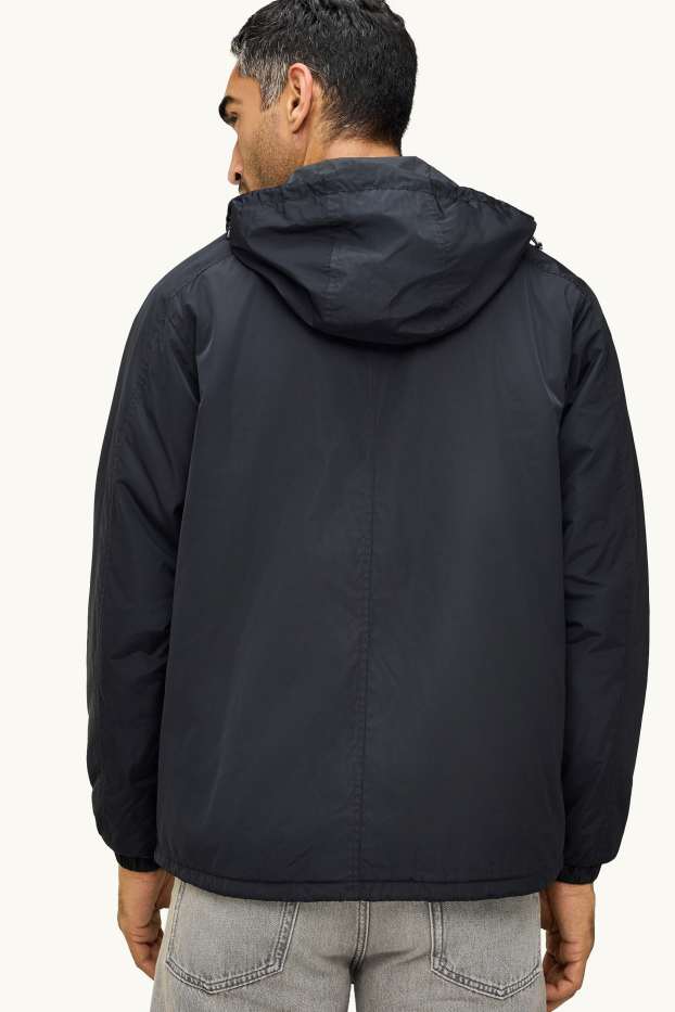 Herren - Jacke mit Kapuze - wasserabweisend - schwarz