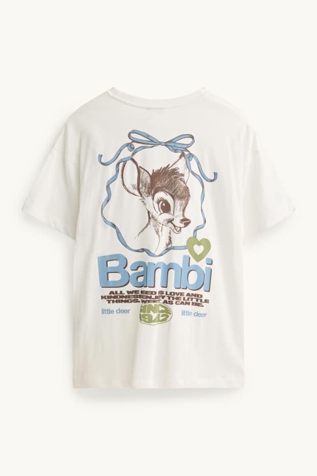 Damen - T-Shirt - Oversized - Bambi - weiss