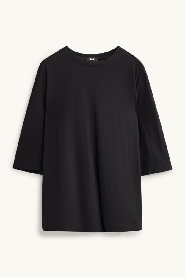 Damen - T-Shirt - Relaxed Fit - schwarz