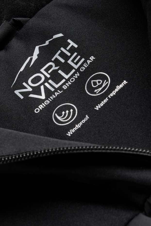 Enfants garçons - Veste de ski avec capuche - doublée - finition déperlante - noir