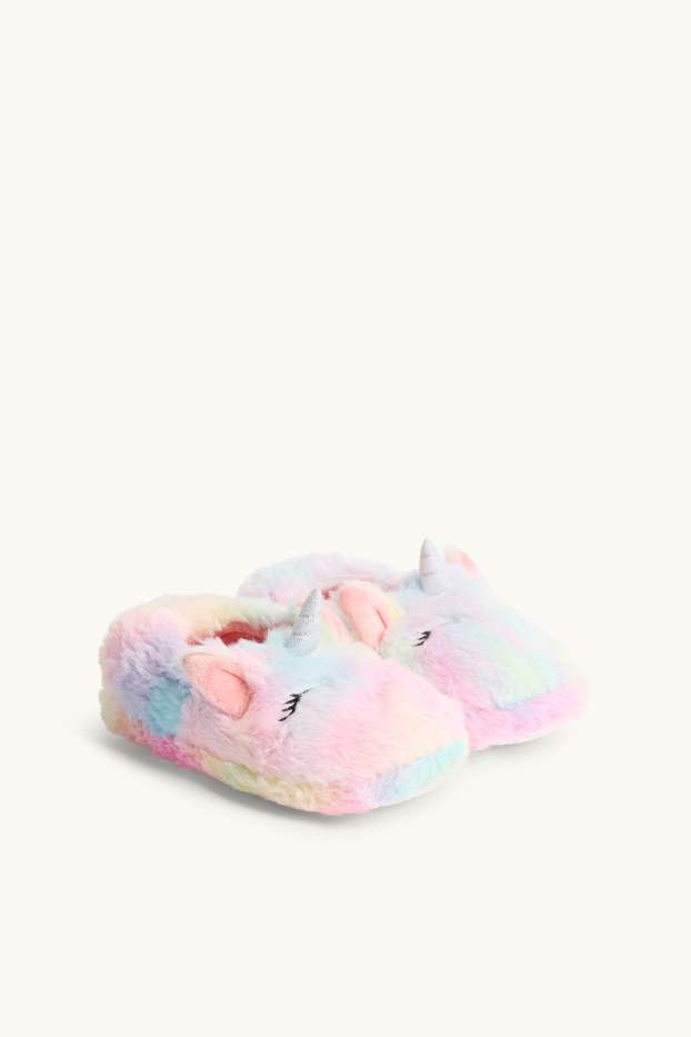 Bambine - Unicorno - pantofole - fantasia - rosa / azzurro